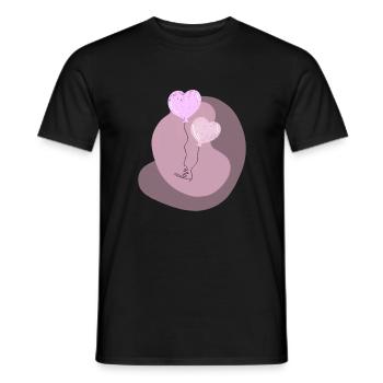Love Schriftzug 2 Luftballons Herzballons Spruch - Männer T-Shirt - Schwarz - Vorne - AI Model Male 178 light (178cm)