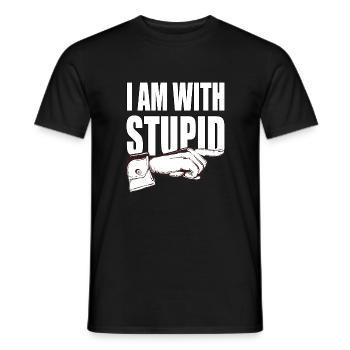 I'm with stupid - funny saying - Men's T-Shirt - black - Front - AI Model Male 178 light (178cm)