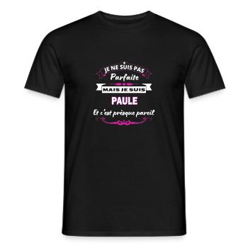 je ne suis pas Parfaite Paule - T-shirt homme - noir - Devant - AI Model Male 178 light (178cm)