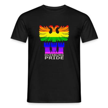 Duisburg Adler Coat of Arms CSD Rainbow Colors Pride - Men's T-Shirt - black - Front - AI Model Male 178 light (178cm)