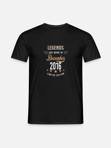 Legends are born in December 2016 - Men's T-Shirt - black
