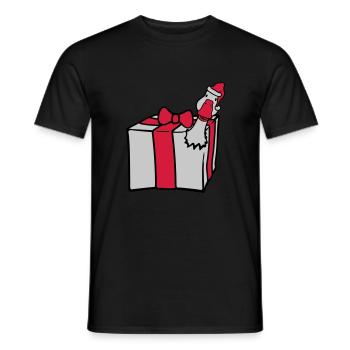 Goose bursts out of gift - Men's T-Shirt - black - Front - AI Model Male 178 light (178cm)