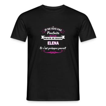 je ne suis pas Parfaite Elena - T-shirt homme - noir - Devant - AI Model Male 178 light (178cm)