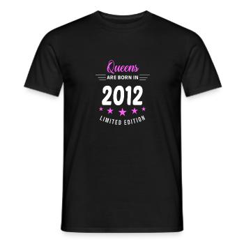 LES REINES SONT NÉES EN 2012 - T-shirt homme - noir - Devant - AI Model Male 178 light (178cm)