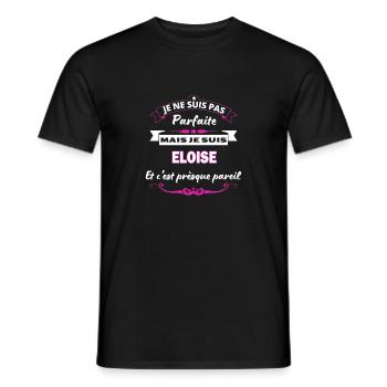 je ne suis pas Parfaite Eloise - T-shirt homme - noir - Devant - AI Model Male 178 light (178cm)