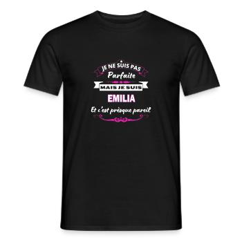je ne suis pas Parfaite Emilia - T-shirt homme - noir - Devant - AI Model Male 178 light (178cm)