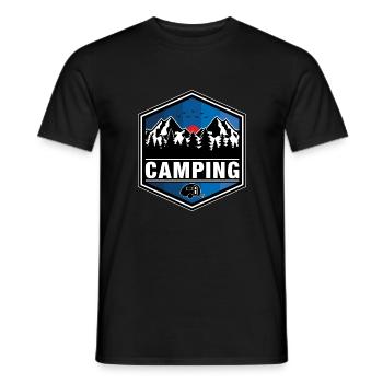 Camping - Men's T-Shirt - black - Front - AI Model Male 178 light (178cm)
