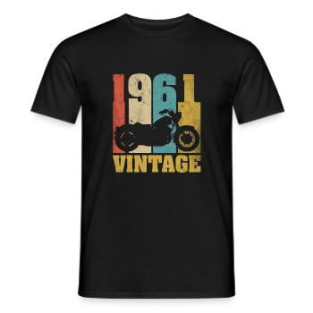 1961 Jahrgang Geburtstag Biker Motorrad Geschenk - Männer T-Shirt - Schwarz - Vorne - AI Model Male 178 light (178cm)