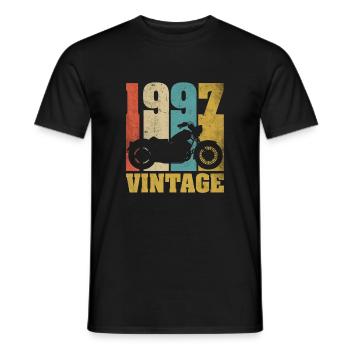 1997 Jahrgang Geburtstag Biker Motorrad Geschenk - Männer T-Shirt - Schwarz - Vorne - AI Model Male 178 light (178cm)