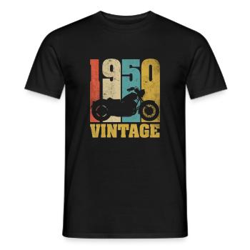 1950 Né anniversaire motard motard cadeau - T-shirt homme - noir - Devant - AI Model Male 178 light (178cm)