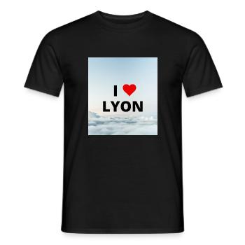 I LOVE LYON - Men's T-Shirt - black - Front - AI Model Male 178 light (178cm)