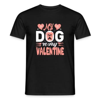 Mon chien est mon Valentin - T-shirt homme - noir - Devant - AI Model Male 178 light (178cm)