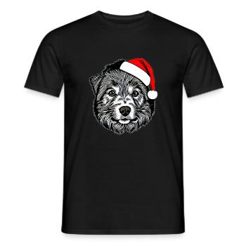 Weihnachten Hund süß lustig Hunde Tier Welpe 14 - Männer T-Shirt - Schwarz - Vorne - AI Model Male 178 light (178cm)