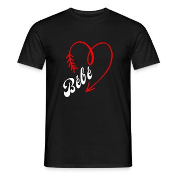 bébé cœur - T-shirt homme - noir - Devant - AI Model Male 178 light (178cm)