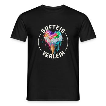 Eisverkäufer Kostüm Softeis Verleih Eis T-Shirt - Männer T-Shirt - Schwarz - Vorne - AI Model Male 178 light (178cm)