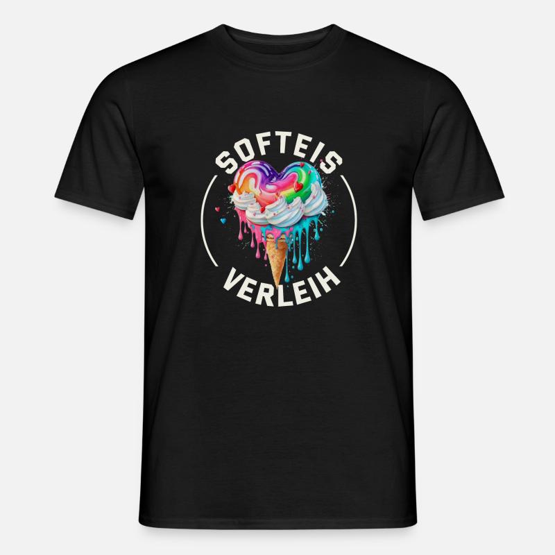 Eisverkäufer Kostüm Softeis Verleih Eis T-Shirt - Männer T-Shirt - Schwarz