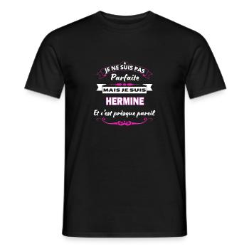 je ne suis pas Parfaite Hermine - T-shirt homme - noir - Devant - AI Model Male 178 light (178cm)