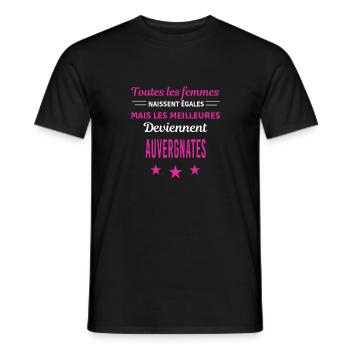 femmes naissent les meilleurs Auvergnates - T-shirt homme - noir - Devant - AI Model Male 178 light (178cm)