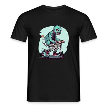Le monstre à la trottinette - T-shirt homme - noir - Devant - AI Model Male 178 light (178cm)