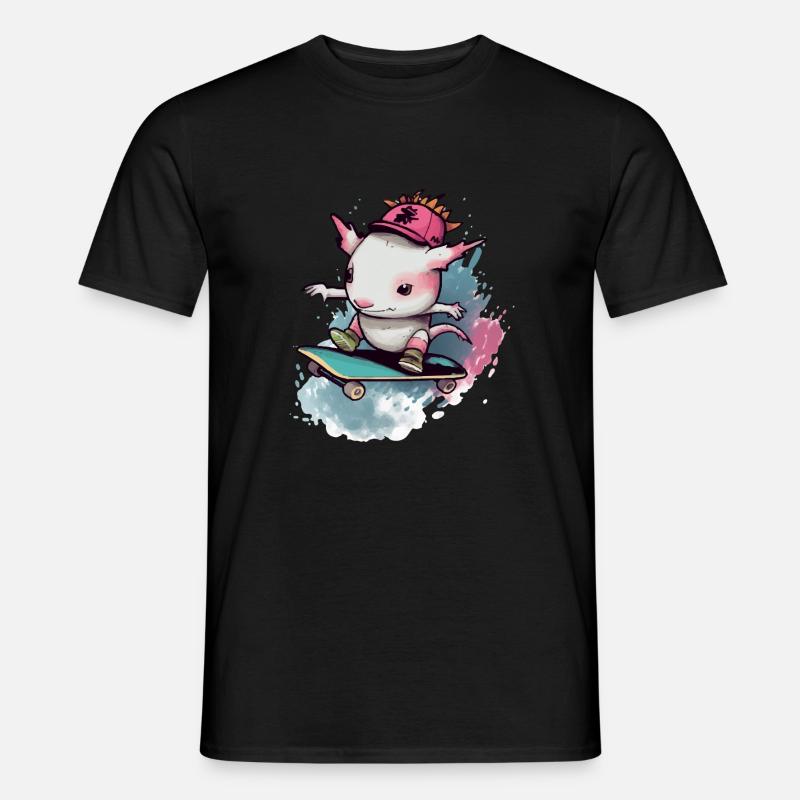 Koki der Axolotl - Männer T-Shirt - Schwarz
