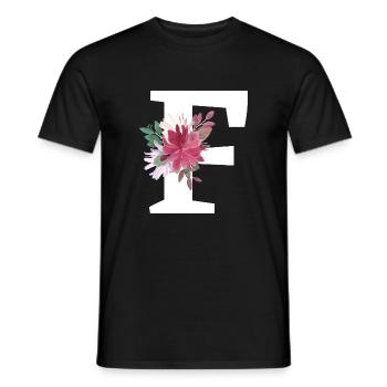 Buchstabe f blumig - Männer T-Shirt - Schwarz - Vorne - AI Model Male 178 light (178cm)