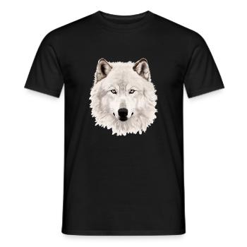 Furchtloses Auge des Wolfsgesichts Weiße Wolfsgrafik - Männer T-Shirt - Schwarz - Vorne - AI Model Male 178 light (178cm)