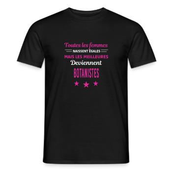 femmes naissent les meilleurs botanistes - T-shirt homme - noir - Devant - AI Model Male 178 light (178cm)