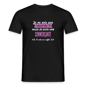 Je ne suis pas parfaite commerçante - T-shirt homme - noir - Devant - AI Model Male 178 light (178cm)