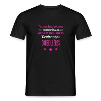 femmes naissent les meilleurs conseillères - T-shirt homme - noir - Devant - AI Model Male 178 light (178cm)