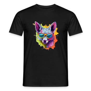 Leo, der Schakal mit der Brille - Männer T-Shirt - Schwarz - Vorne - AI Model Male 178 light (178cm)