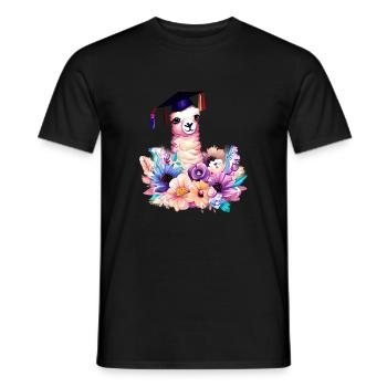 Certificat de fin d’études en alpaga - T-shirt homme - noir - Devant - AI Model Male 178 light (178cm)