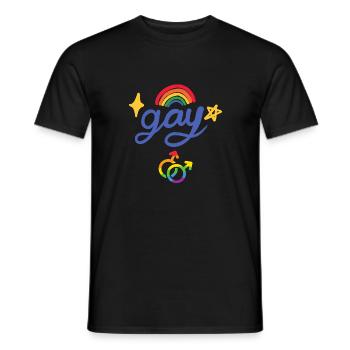 Gay arc en ciel - T-shirt homme - noir - Devant - AI Model Male 178 light (178cm)