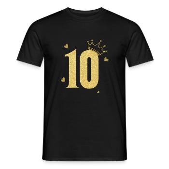 10th Anniversary Golden Crown - Men's T-Shirt - black - Front - AI Model Male 178 light (178cm)
