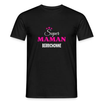 Super maman Berrichonne citation - T-shirt homme - noir - Devant - AI Model Male 178 light (178cm)