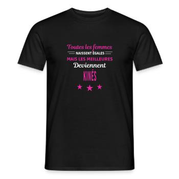 femmes naissent les meilleurs kinés - T-shirt homme - noir - Devant - AI Model Male 178 light (178cm)