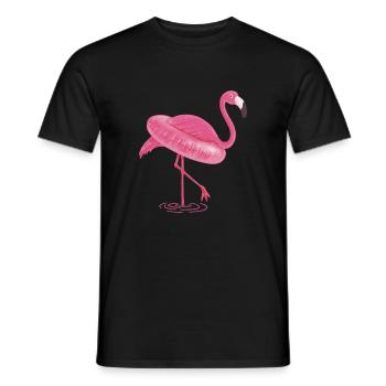 FLAMINGO und SWIMMING CIRCLE T Shirt - Männer T-Shirt - Schwarz - Vorne - AI Model Male 178 light (178cm)
