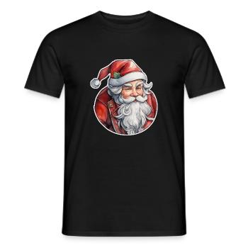 Weihnachtsmann - Traditionell und Aquarell - Männer T-Shirt - Schwarz - Vorne - AI Model Male 178 light (178cm)