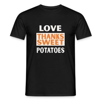 Love Thanks Sweet Potatoes Funny Autumn Fall - Men's T-Shirt - black - Front - AI Model Male 178 light (178cm)