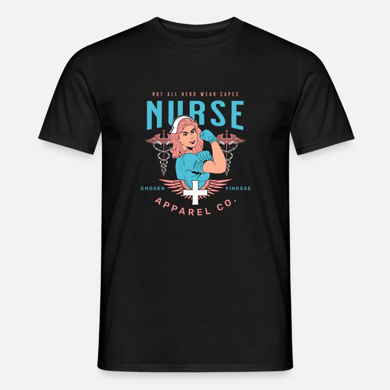 Krankenschwester "Nurse" Superheld - Männer T-Shirt - Schwarz