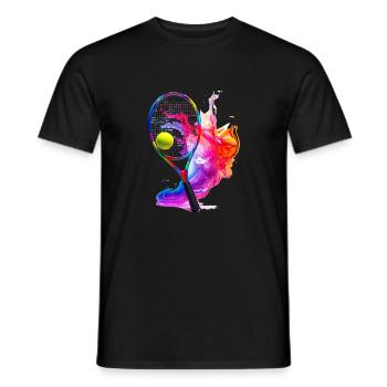 Tennis, a sport that is fun and keeps you fit - Men's T-Shirt - black - Front - AI Model Male 178 light (178cm)