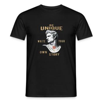 Soyez unique – Écrivez votre propre histoire - T-shirt homme - noir - Devant - AI Model Male 178 light (178cm)