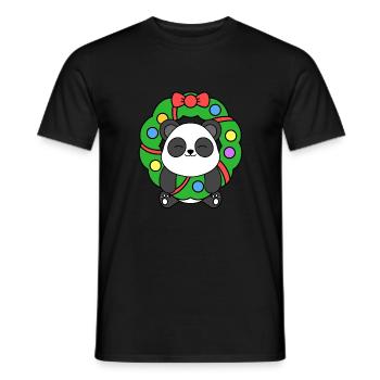Süße Weihnachten Panda Bär Frohe Weihnachten - Männer T-Shirt - Schwarz - Vorne - AI Model Male 178 light (178cm)