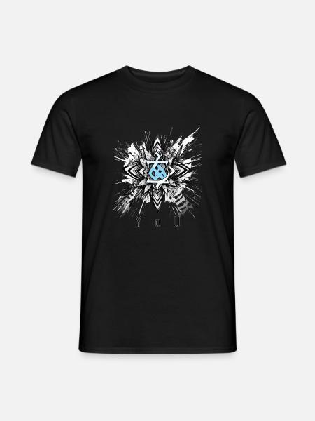 Blumenmuster YOU - Männer T-Shirt - Schwarz