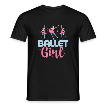 Ballet Girl Dancing Ballerina - Männer T-Shirt - Schwarz - Vorne - AI Model Male 178 light (178cm)