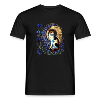 Calico Cat Moon - Men's T-Shirt - black - Front - AI Model Male 178 light (178cm)