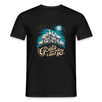 The goats are calling – time to go - Men's T-Shirt - black - Front - AI Model Male 178 light (178cm)