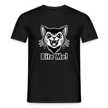 Chat vampire gothique - « Mordez-moi ! » Concevoir - T-shirt homme - noir - Devant - AI Model Male 178 light (178cm)