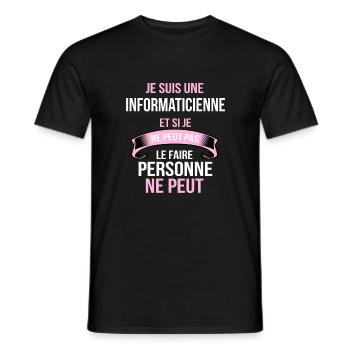 informaticienne - T-shirt homme - noir - Devant - AI Model Male 178 light (178cm)