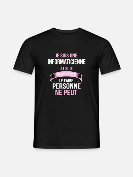 informaticienne - T-shirt homme - noir