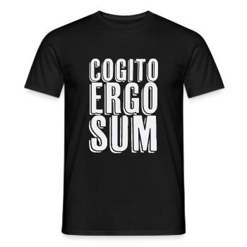 Cogito ergo sum - lateinisches Zitat - Männer T-Shirt - Schwarz - Vorne - AI Model Male 178 light (178cm)